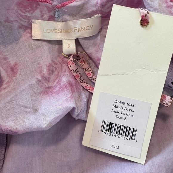 NWT LoveShackFancy Mavis Lilac Fusion Purple Rose Floral Mini Tiered Dress Small - Picture 15 of 16